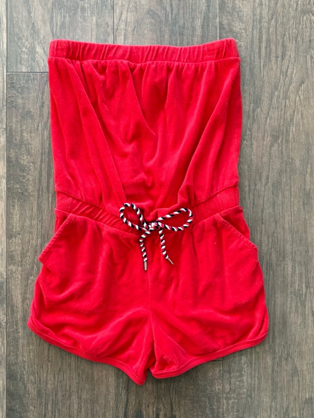 Vintage Juicy Couture True Red Terrycloth Strapless Romper